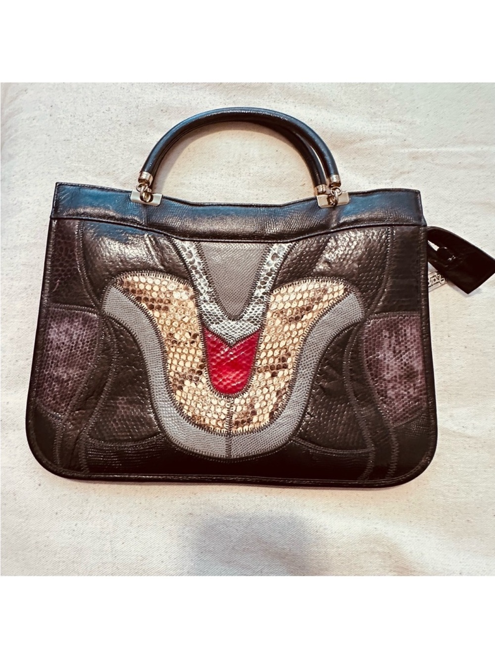 Vintage | Bag | Vintage Leather Appliqué Bag | Boho | Festival | Whimsgoth